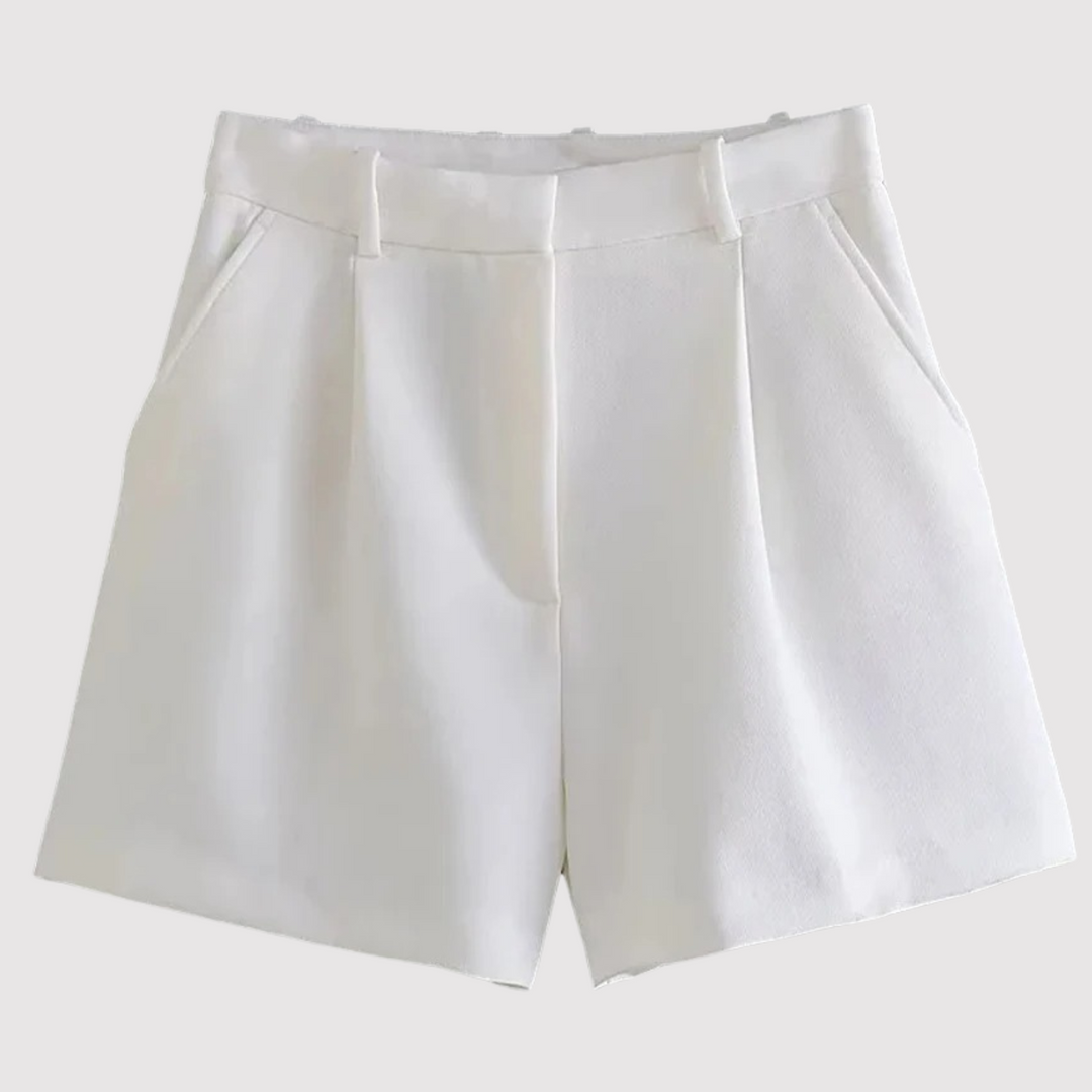 Mirelle - Short à pinces taille haute sur mesure