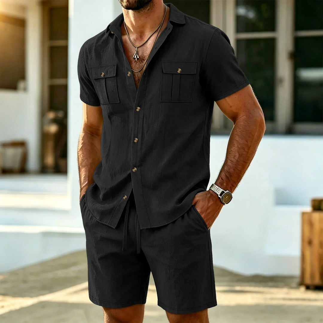 Baird - Ensemble chemise et short en lin mélangé