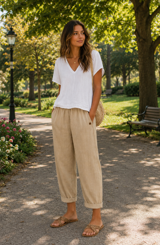 Desirae - pantalon en lin aéré