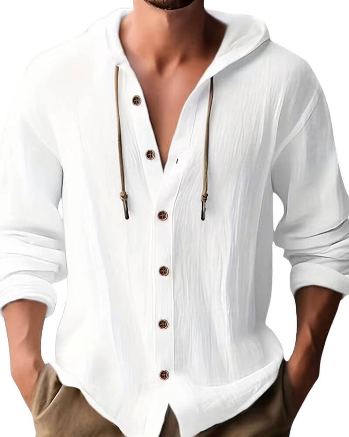 Fraser - T-shirt Henley à capuche au toucher doux