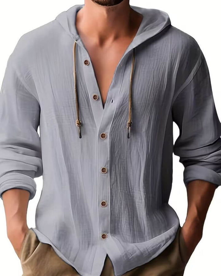 Fraser - T-shirt Henley à capuche au toucher doux
