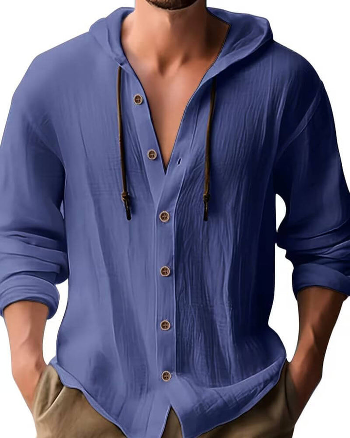 Fraser - T-shirt Henley à capuche au toucher doux