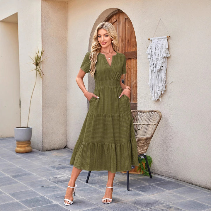 Astrelle - Robe longue texturée à volants