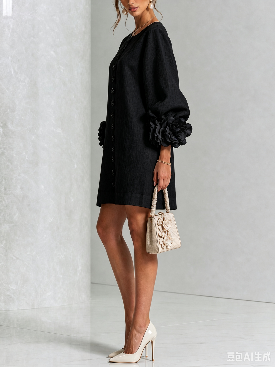 Elovienne - Robe mini en lin texturé