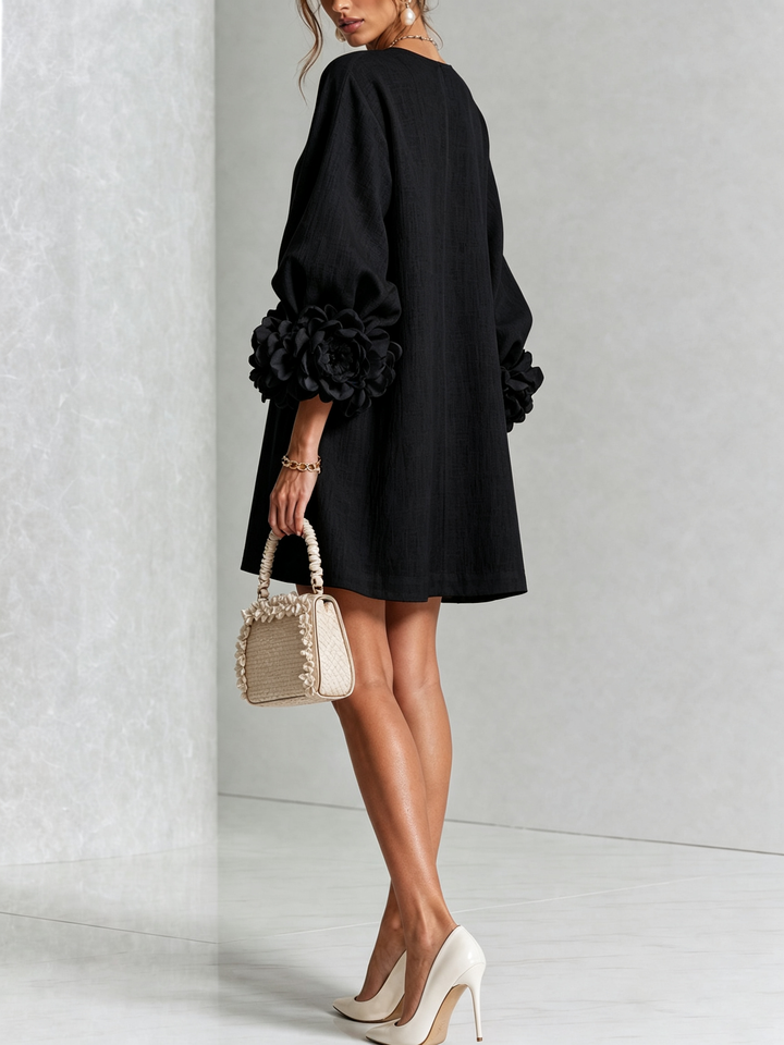 Elovienne - Robe mini en lin texturé