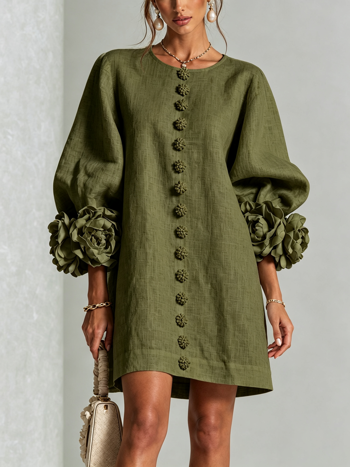 Elovienne - Robe mini en lin texturé