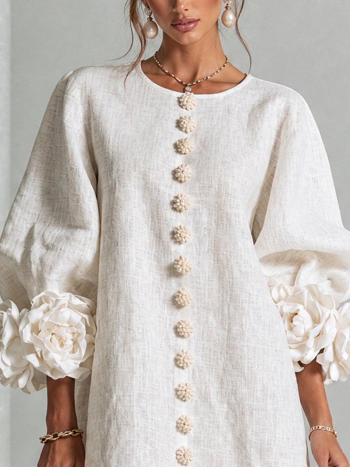 Elovienne - Robe mini en lin texturé