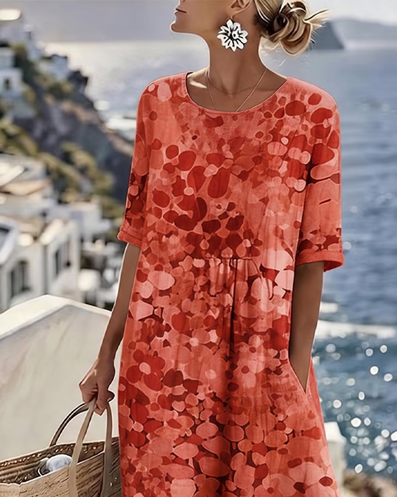 Adria - Robe midi trapèze au toucher doux