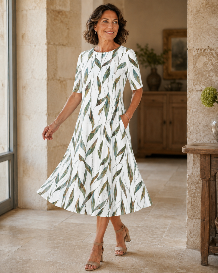 Hestia - Robe midi à imprimé fleuri au toucher doux