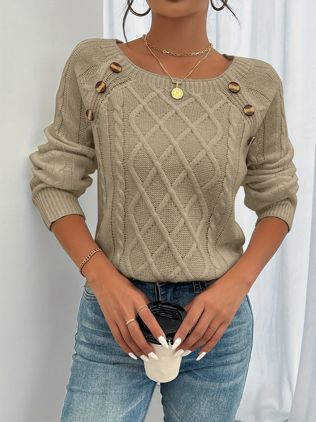 Rosabelle - Pull texturé à boutons