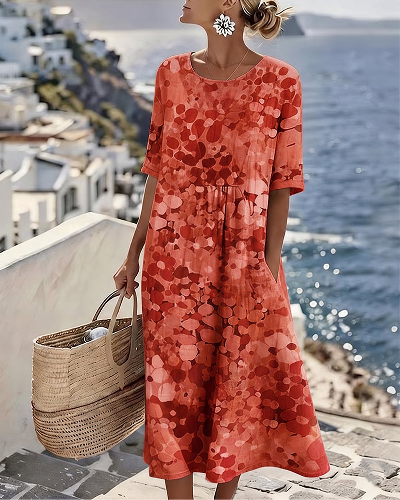 Adria - Robe midi trapèze au toucher doux