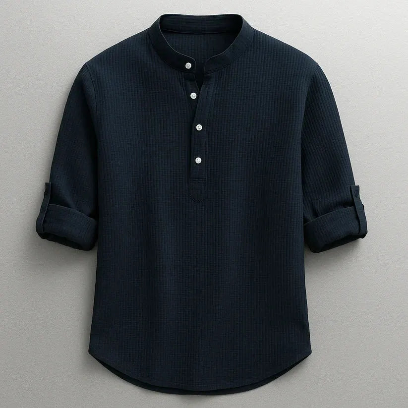 Leorisse - T-shirt Henley texturé