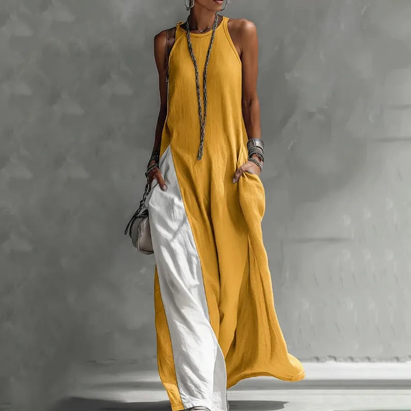 Zarella - Robe longue color block au toucher doux