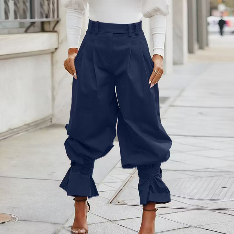 Dianella - Pantalon taille haute à volants