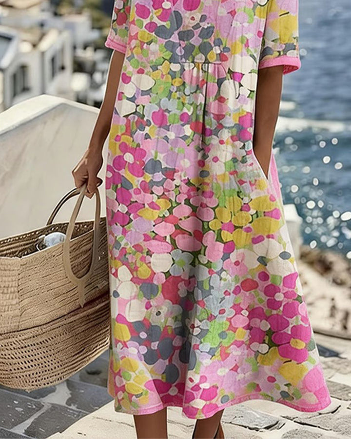 Adria - Robe midi trapèze au toucher doux