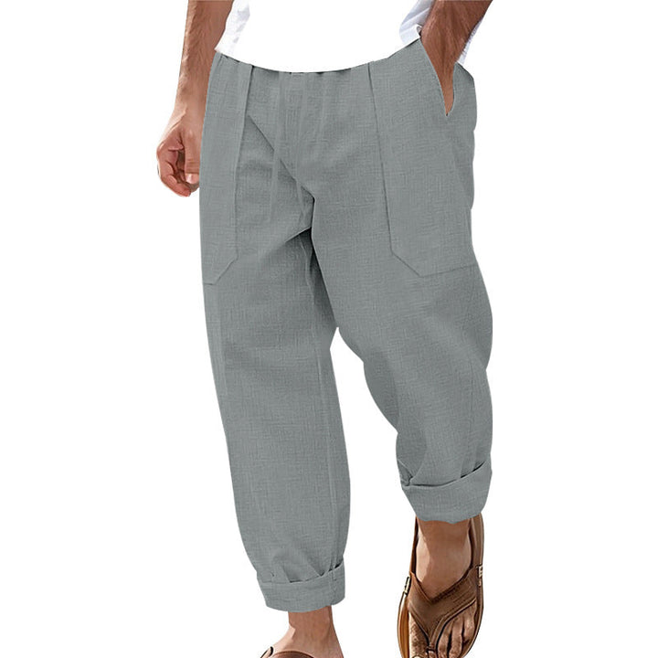 Halston - Pantalon décontracté en lin mélangé