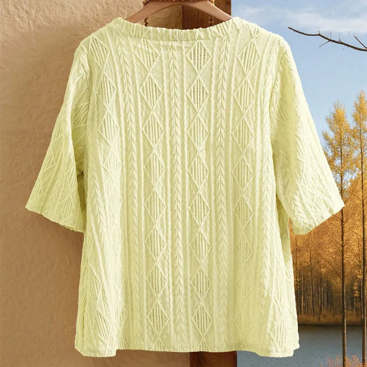 Delienne - Cardigan en maille pointelle doux au toucher