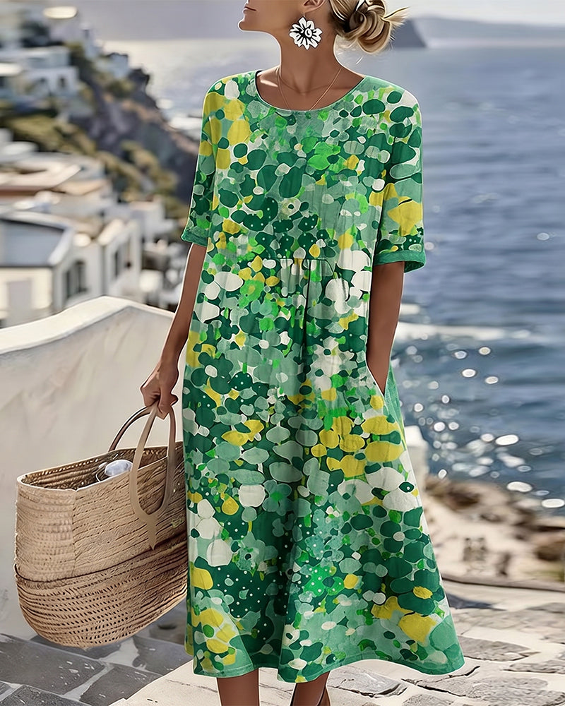 Adria - Robe midi trapèze au toucher doux