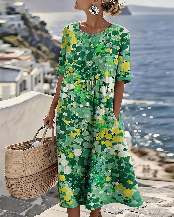 Adria - Robe midi trapèze au toucher doux