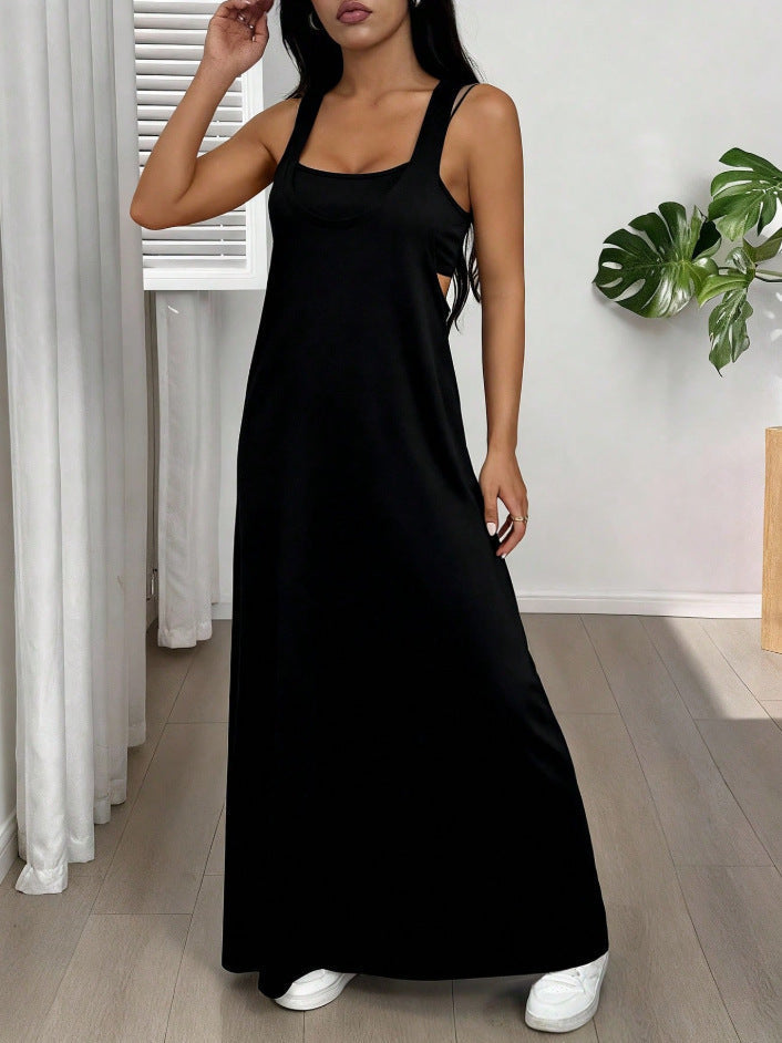Evania - Ensemble 2 pièces robe longue à effet superposé