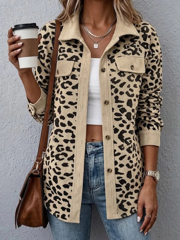 Miressia - Cardigan boutonné à imprimé animalier