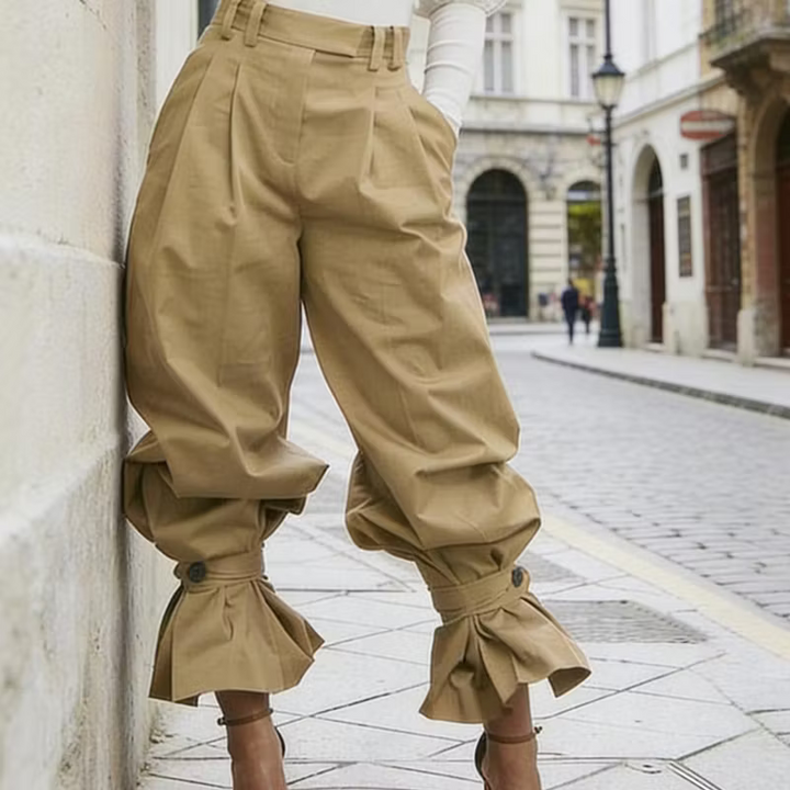 Dianella - Pantalon taille haute à volants