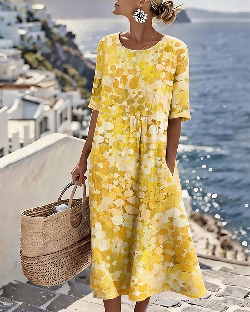 Adria - Robe midi trapèze au toucher doux