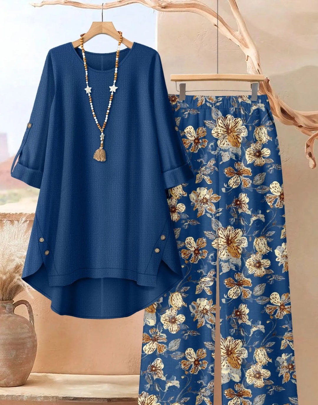 Rosette - Ensemble tunique superposée et aérienne & pantalon ample