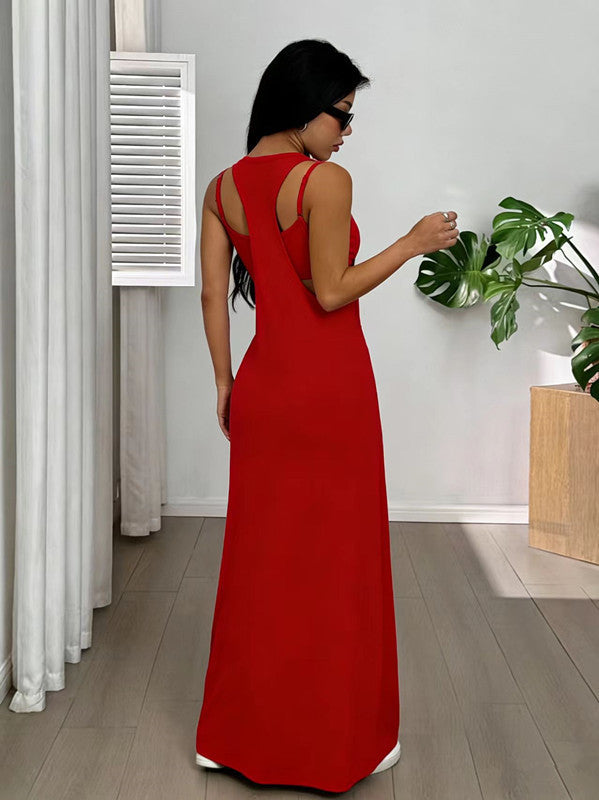 Evania - Ensemble 2 pièces robe longue à effet superposé