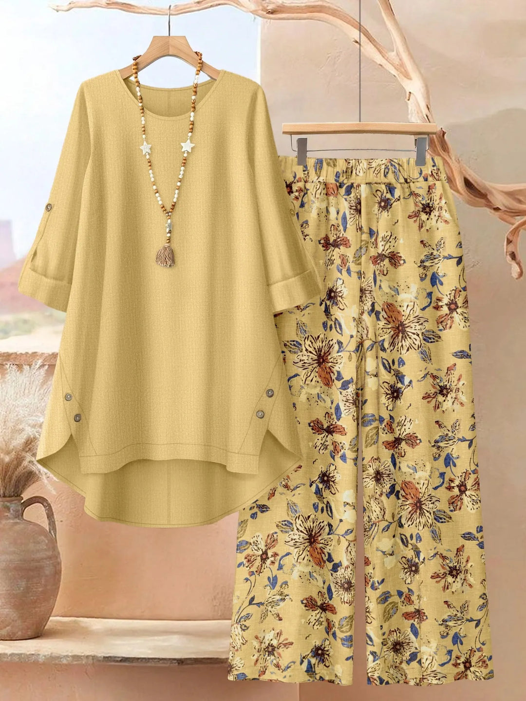 Rosette - Ensemble tunique superposée et aérienne & pantalon ample