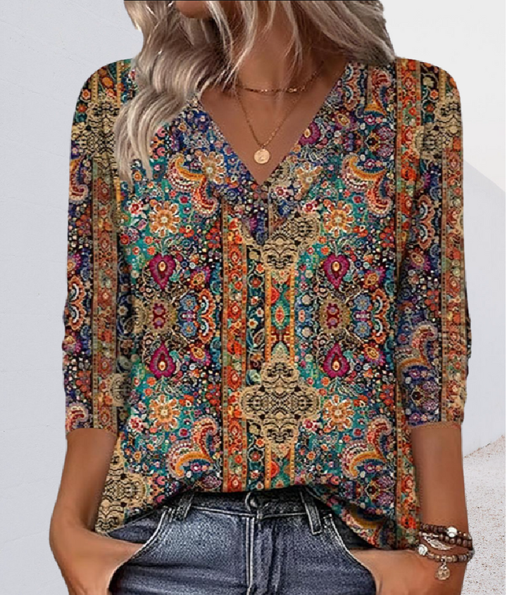 Lenora - Blouse col V au toucher doux