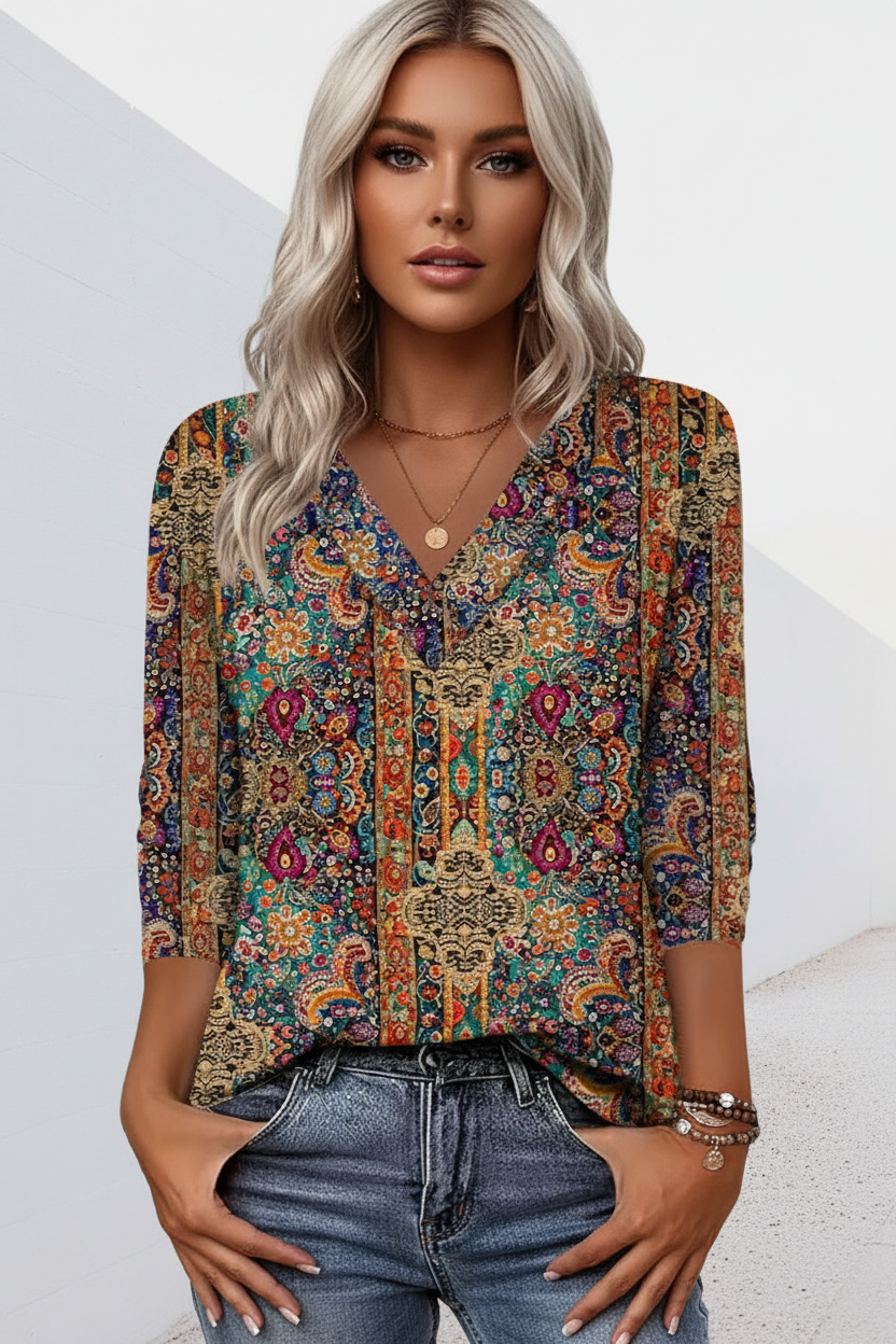 Lenora - Blouse col V au toucher doux