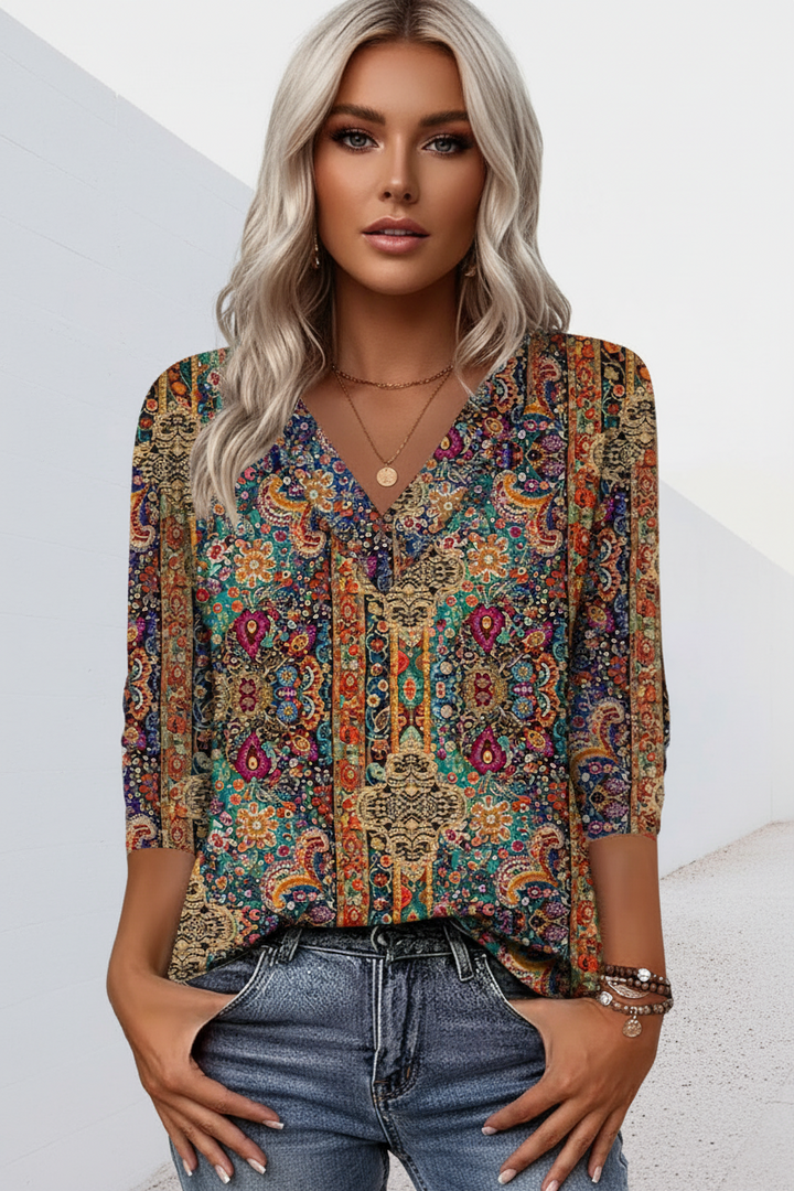 Lenora - Blouse col V au toucher doux