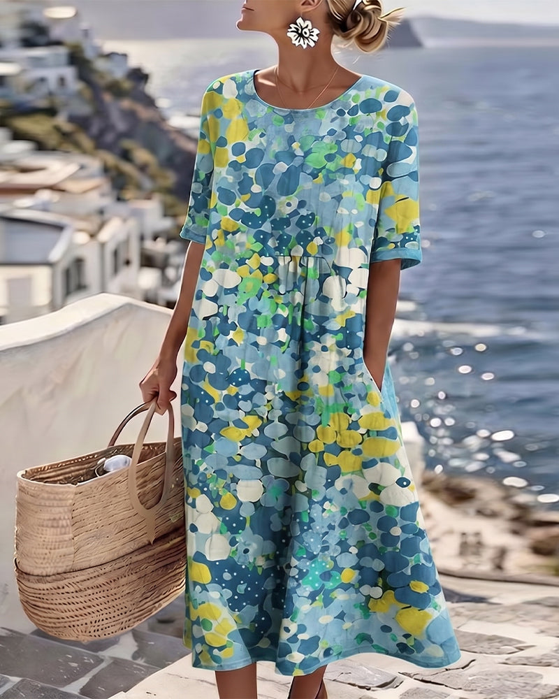 Adria - Robe midi trapèze au toucher doux