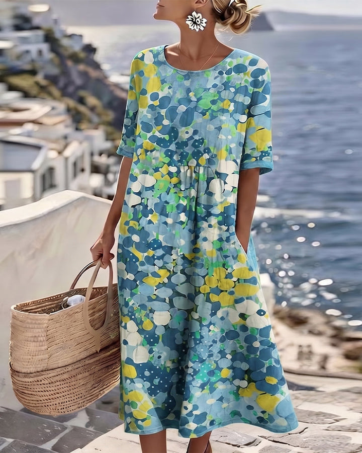 Adria - Robe midi trapèze au toucher doux