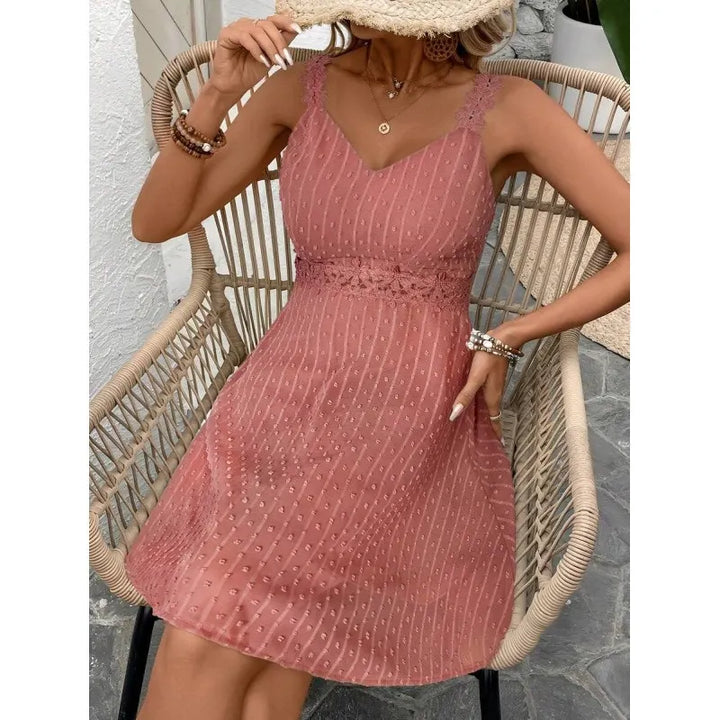 Noelline - Robe mini à bretelles brodées