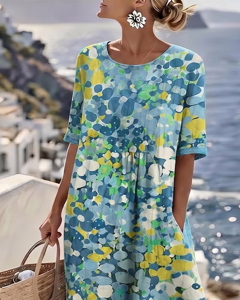 Adria - Robe midi trapèze au toucher doux
