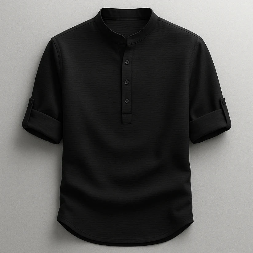 Leorisse - T-shirt Henley texturé