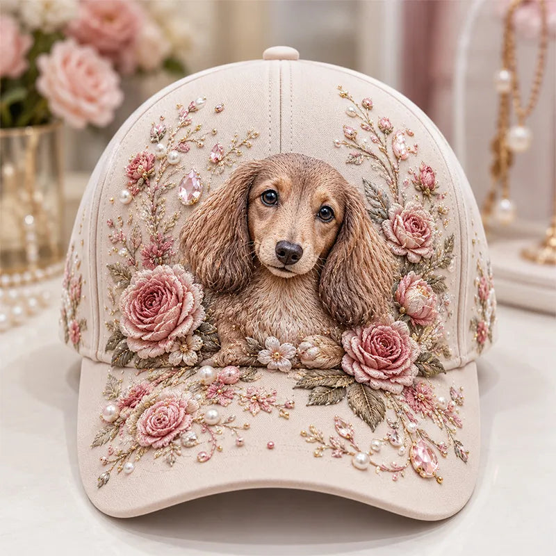 Arlena - Casquette à détail floral équestre