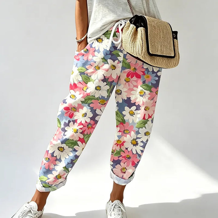 Solene - Pantalon de jogging à motif fleuri