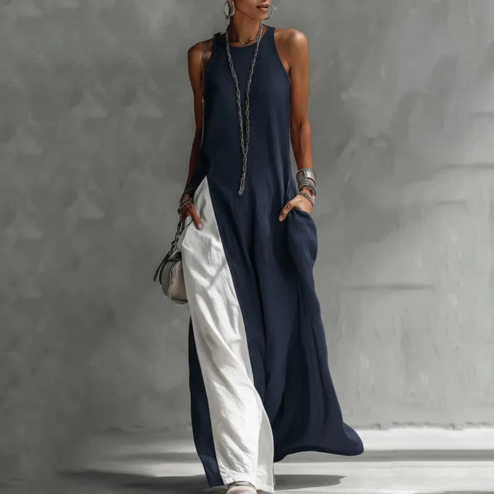 Zarella - Robe longue color block au toucher doux