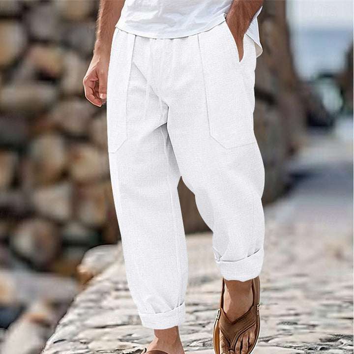 Halston - Pantalon décontracté en lin mélangé