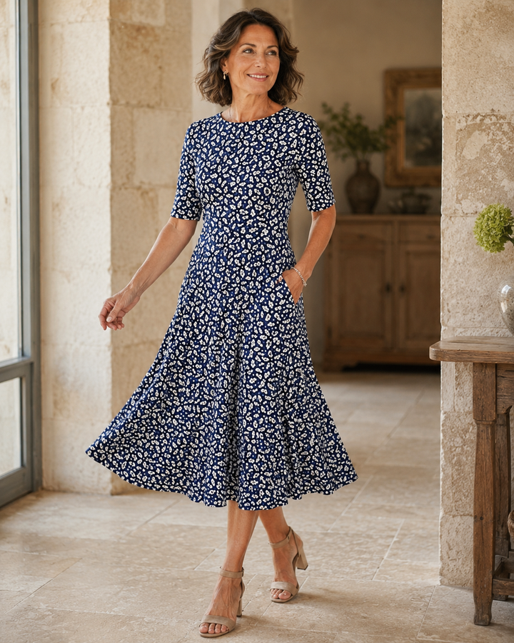 Hestia - Robe midi à imprimé fleuri au toucher doux