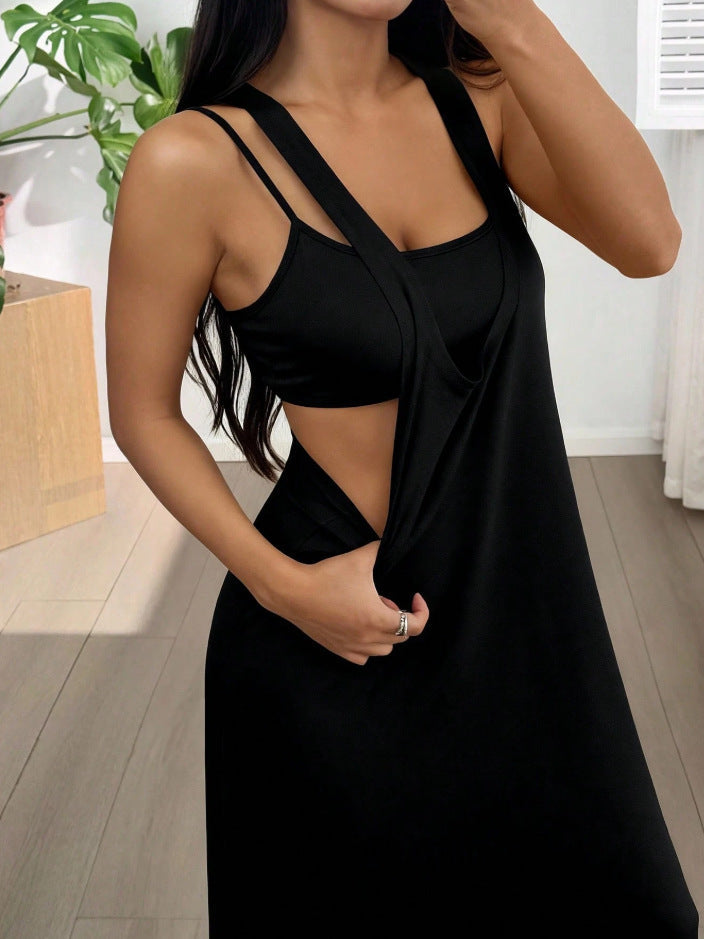 Evania - Ensemble 2 pièces robe longue à effet superposé