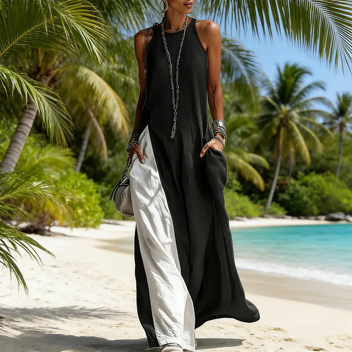 Zarella - Robe longue color block au toucher doux