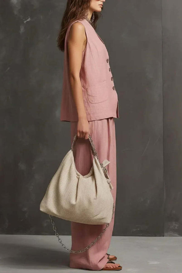 Heloise - Ensemble gilet aéré et pantalon large