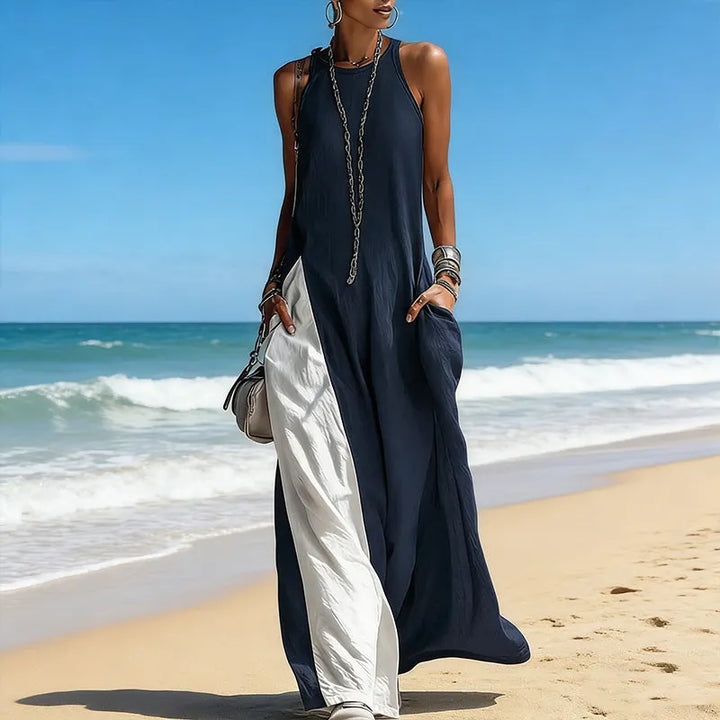 Zarella - Robe longue color block au toucher doux