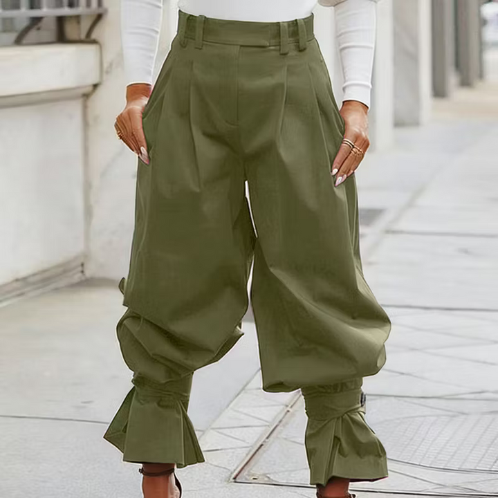 Dianella - Pantalon taille haute à volants