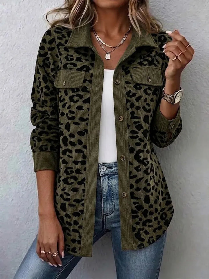 Miressia - Cardigan boutonné à imprimé animalier