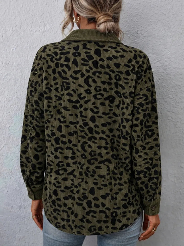 Miressia - Cardigan boutonné à imprimé animalier